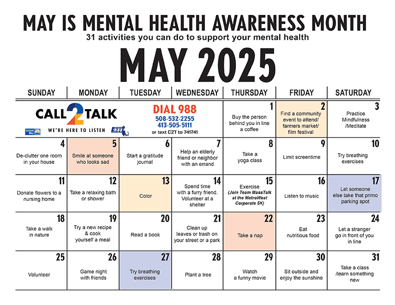 Mental Health Calendar